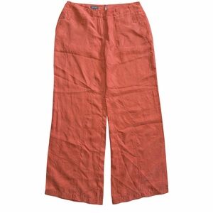 Wide-Leg Pull-On Pants in Coral Orange